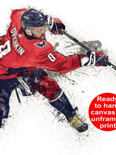 Alex Ovechkin watercolor, Washington Capital wall art, Capitals Stanley Cup, Alex Ovechkin Poster, Washington Capitals hockey art wall