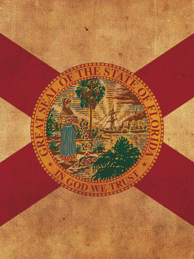 Vintage Florida Flag on Canvas, Florida,  Flag, Wall Art, FloridavPhoto, Florida Print, Fine Art, Sunshine state, Single or Multiple Panels