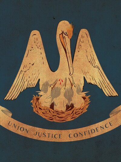 Vintage Louisiana Flag on Canvas, Flag, Wall Art, Louisiana Photo, Louisiana Print,  Fine Art, New Orleans Flag, Single or Multiple Panels