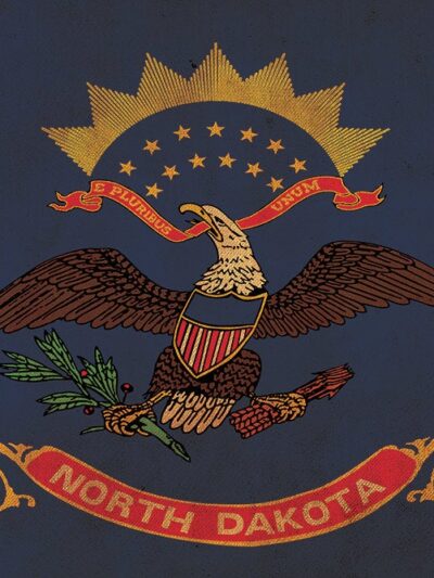 Vintage North Dakota Flag on Canvas, North Dakota Flag, Wall Art, North Dakota Photo North Dakota Print, Single or Multiple Panels