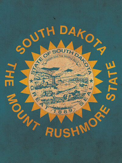 Vintage South Dakota Flag on Canvas, Flag, Wall Art, South Dakota Photo flag on canvas, Single or Multiple Panels Indiana flag