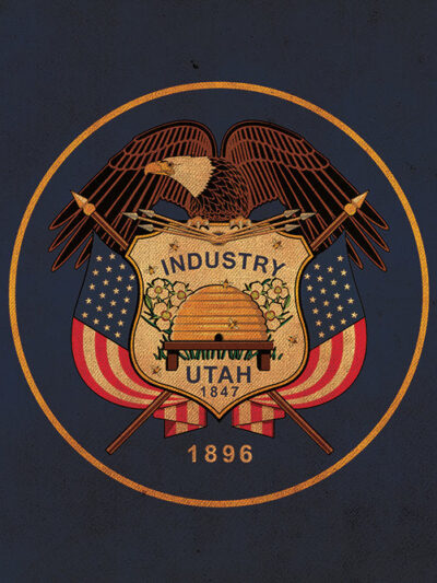 Vintage Utah Flag on Canvas, Utah, Flag, Wall Art, Utah Photo, Utah flag on canvas, Flag, Single or Multiple Panels Indiana flag