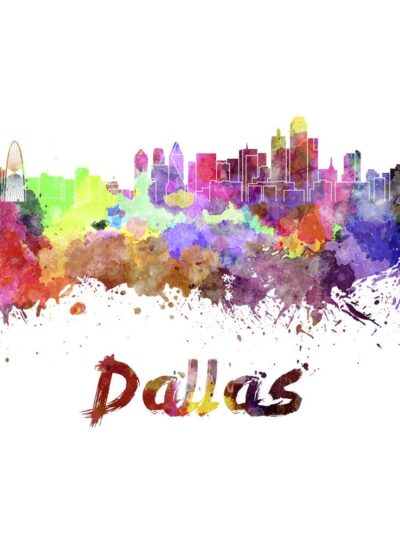 Dallas skyline watercolor canvas, Dallas Canvas Print, Dallas wall art, Canvas Wall Art, Watercolor Skyline, Gift Ideas, Dallas print