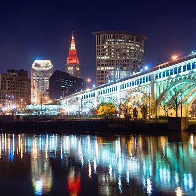 Cleveland at night, Cleveland Canvas, Cleveland skyline, Cleveland Wall canvas, Cleveland wall art, Cleveland canvas, Ohio wall art