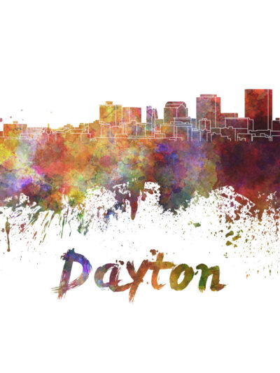 Dayton skyline watercolor canvas, Dayton Ohio Canvas, Dayton wall art, Dayton Canvas Wall Art, Dayton watercolor wall art canvas