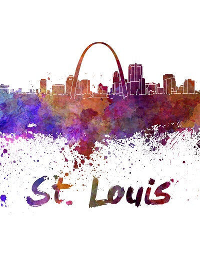 St Louis skyline watercolor canvas,  St Louis Canvas, St Louis wall art, St Louis Canvas Wall Art, St Louis wall art canvas, St Louis