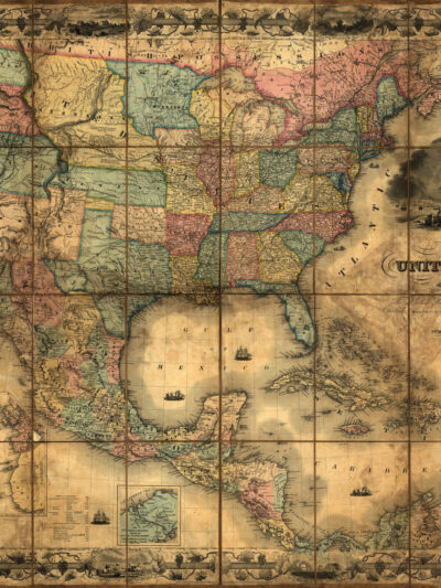 United States Map, Vintage map, Canvas large map, Wall art map, Map of America, Vintage wall art, USA vintage map, USA Decor, Antique map