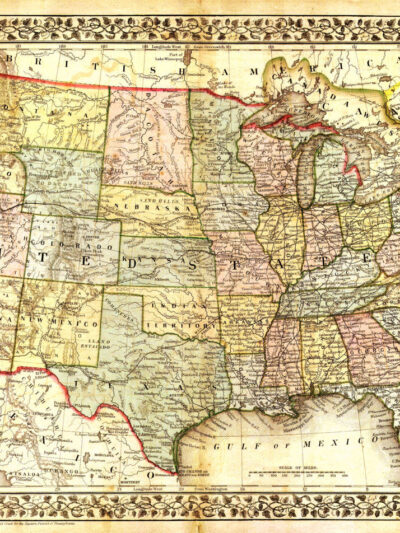 United States Map, Vintage map, Canvas large map, Wall art map, Map of America, Vintage wall art, USA vintage map, USA Decor, Antique map