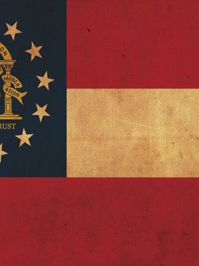 Vintage Georgia Flag on Canvas, Georgia,  Flag, Wall Art, Georgia Photo, Georgia Print, Fine Art, Peach state, Single or Multiple Panels