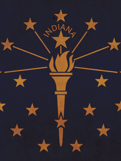 Vintage Indiana Flag on Canvas, Indiana, Flag, Wall Art, Indiana Photo, Indiana flag on canvas, Flag, Single or Multiple Panels Indiana flag