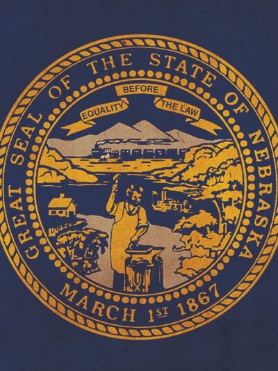 Vintage Nebraska flag on canvas, Nebraska, Flag, Wall Art, Nebraska Photo, Nebraska flag on canvas,  Single or Multiple Panels Illinois flag