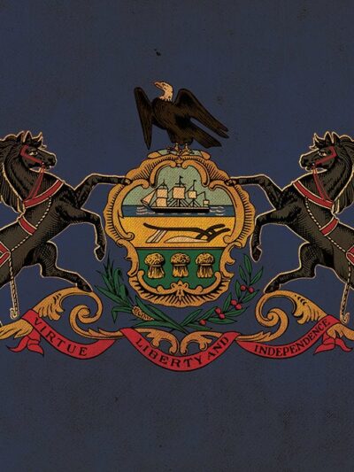 Vintage Pennsylvania Flag on Canvas, Pennsylvania, Flag, Wall Art, Pennsylvania Photo flag on canvas, Single or Multiple Panels Indiana flag