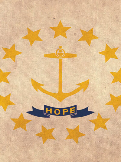 Vintage Rhode Island Flag on Canvas, Rhode Island, Flag, Wall Art, Rhode Island Photo flag on canvas, Single or Multiple Panels Indiana flag