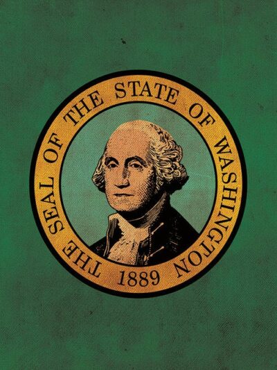 Vintage Washington Flag on Canvas, Washington Wall Art, Washington Photo, Washington Print,  Fine Art,  Flag, Single or Multiple Panels