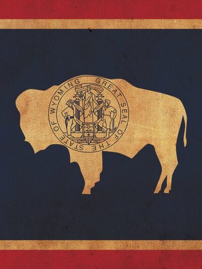 Vintage Wyoming Flag on Canvas, Wyoming, Wall Art, Wyoming Photo, Wyoming Print, Fine Art, Wyoming Flag, Single or Multiple Panels