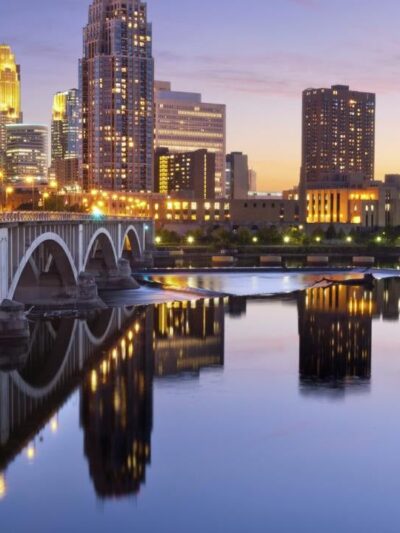 Minneapolis at night Printed on Canvas, Minneapolis Minnesota City skyline, Large Minneapolis Print, Minneapolis wall art, Canvas gifts, art