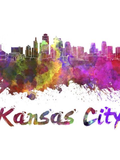 Kansas City skyline watercolor canvas, Kansas City WaterColor print, Kansas City Missouri Canvas Wall Art, Watercolor Skyline, Gift Ideas