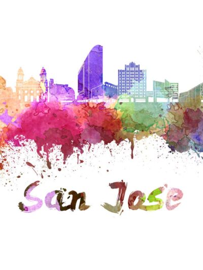 San Jose California skyline watercolor canvas, San Jose Canvas Print,  San Jose wall art, Canvas Wall Art, Watercolor Skyline, Gift Ideas