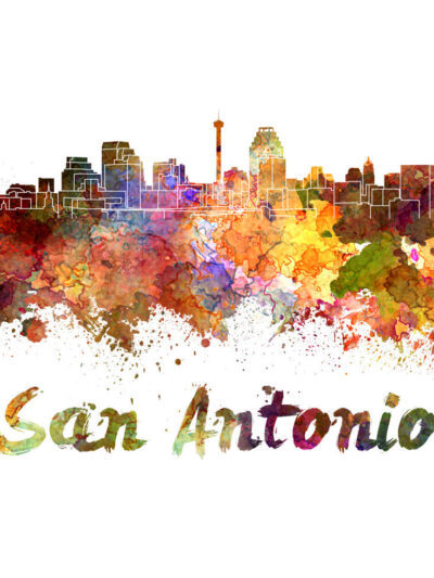 San Antonio skyline watercolor canvas, San Antonio Canvas Print, San Antonio wall art,  Canvas Wall Art, Watercolor Skyline, Gift Ideas