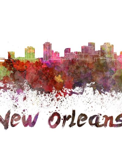 New Orleans skyline watercolor canvas, New Orleans Canvas Print, New Orleans wall art, Canvas Wall Art, Watercolor Skyline, Gift Ideas