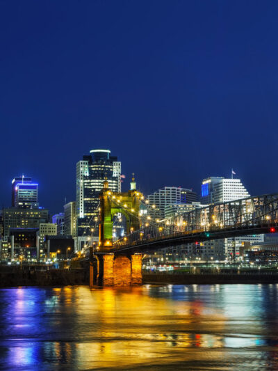 Cincinnati at night, Cincinnati Canvas, Cincinnati skyline, Cincinnati Wall canvas, 3 panel or single panel, Cincinnati wall art