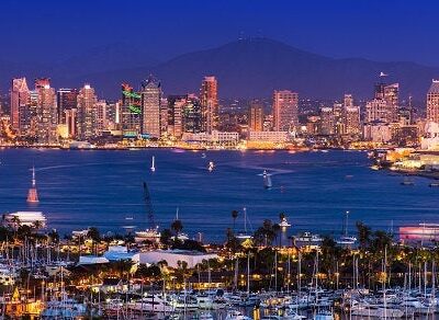 San Diego Californina skyline canvas, San Diego wall canvas, 3 panel or single panel San Diego art, San Diego photo, San Diego wall art