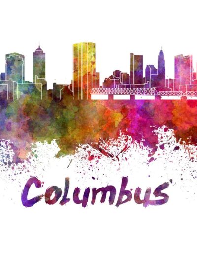 Columbus skyline watercolor canvas, Columbus Canvas Columbus wall art, Columbus Canvas Wall Art, Columbus watercolor wall art canvas