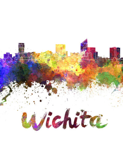 Wichita skyline watercolor canvas,  Wichita Canvas, Wichita wall art, Wichita Canvas Wall Art, Wichita wall art canvas, Wichita Nebraska