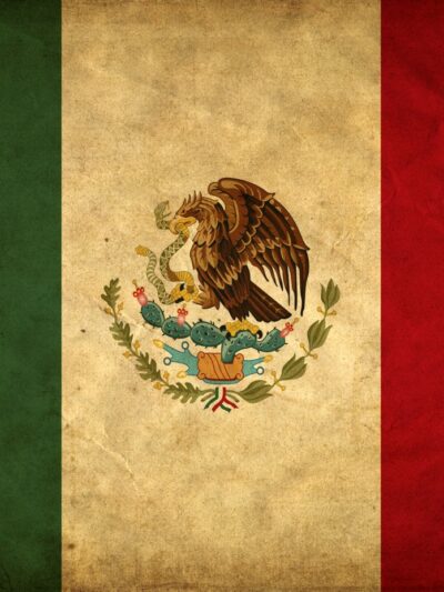Vintage Mexico Flag on Canvas, Mexico Wall Art, Mexico Photo flag on canvas, Single or Multiple Panels Mexico flag Mexican culture
