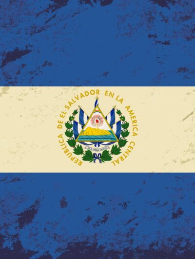 Vintage El Salvador Flag on Canvas, El Salvador Wall Art, El Salvador Photo flag on canvas, Single or Multiple Panels El Salvador Flag