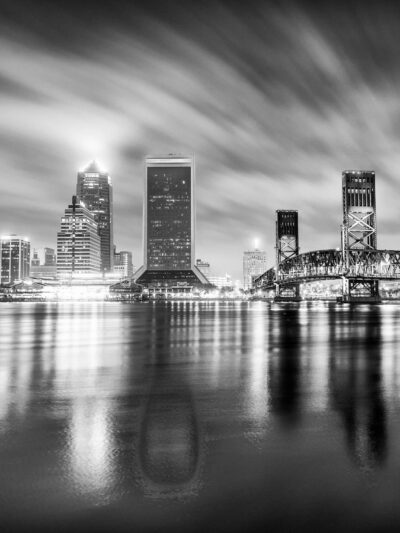Jacksonville Florida canvas, Black and White, Jacksonville Canvas, Jacksonville skyline, Jacksonville Wall canvas, 3 panel or single panel,