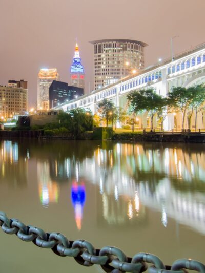 Cleveland at night, Cleveland Canvas, Cleveland skyline, Cleveland Wall canvas, 3 panel or single panel Cleveland wall art, Cleveland canvas
