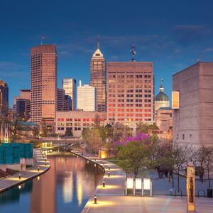 Indianapolis Canvas, Indianapolis skyline, Indianapolis river wall canvas, 3 panel or single panel Indianapolis art, Indianapolis wall art