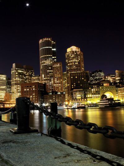 Boston Skyline Harbor, Boston Canvas, Wall canvas, 3 panels canvas, Boston Color Canvas Art Print, Boston print, Boston photo, wall art