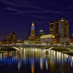 Columbus skyline canvas, Columbus canvas, Columbus Wall canvas, Columbus night skyline art, Columbus photo, Columbus wall art. Columbus Ohio