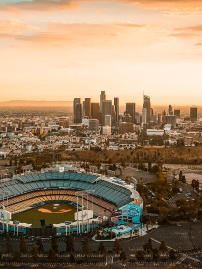 Dodger Stadium Canvas, LA Skyline  Printed on Canvas, Los Angeles skyline, Large LA Dodgers Print, Baseball wall art, Canvas gifts, art