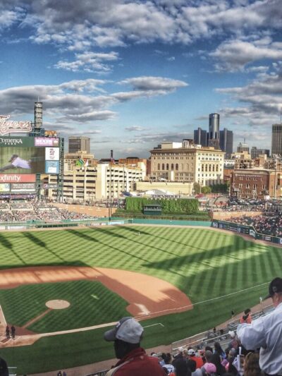 Comerica Park Detroit on Canvas, Wall canvas, 3 panels canvas, Detroit Tigers baseball, Detroit Tigers baseball art, Detroit home decor