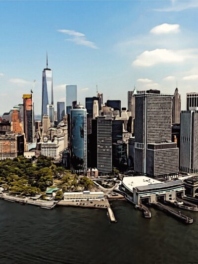 Manhattan skyline canvas, Manhattan skyline,  Wall canvas, New York watercolor canvas, New York City skyline wall art