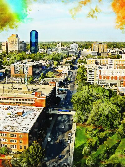 Lexington Kentucky watercolor canvas, Lexington watercolor Wall Art, Lexington KY wall art canvas, Lexington KY  art