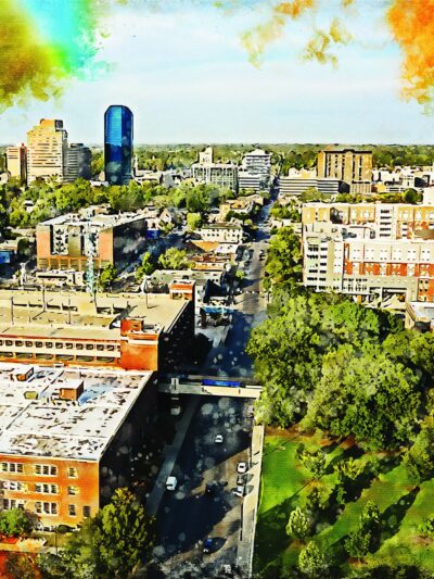 Lexington Kentucky watercolor canvas, Lexington watercolor Wall Art, Lexington KY wall art canvas, Lexington KY  art