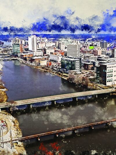 Cedar Rapids Iowa watercolor, Cedar Rapids watercolor, Cedar Rapids Iowa Canvas Wall Art, Cedar Rapids wall art canvas,Cedar Rapidswall art,