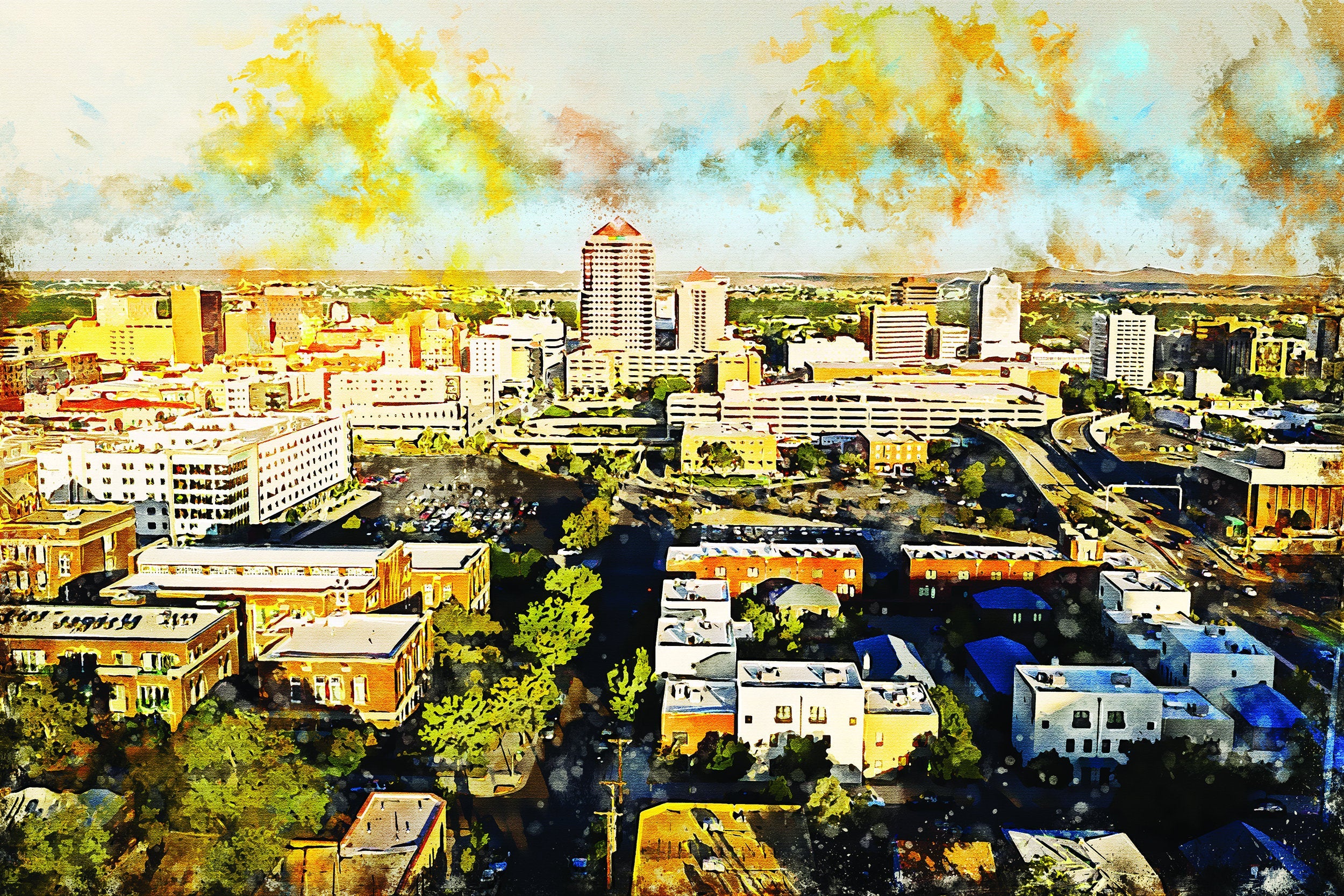 Albuquerque skyline canvas, Albuquerque Canvas, Albuquerque wall art, Albuquerque Canvas Wall Art,Albuquerque wall art canvas,