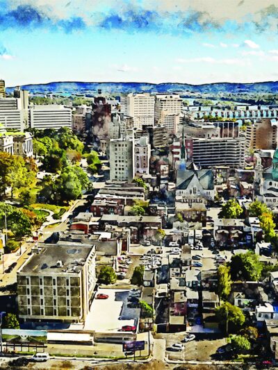 Harrisburg watercolor canvas, Harrisburg watercolor, Harrisburg Canvas Wall Art, Harrisburg wall art canvas, Harrisburg wall art,