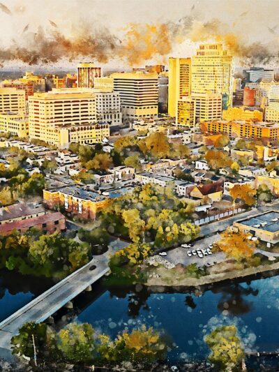 Wilmington Delaware watercolor canvas, Wilmington watercolor Canvas,  Wilmington Canvas Wall Art, Wilmington wall art canvas, Wilmington