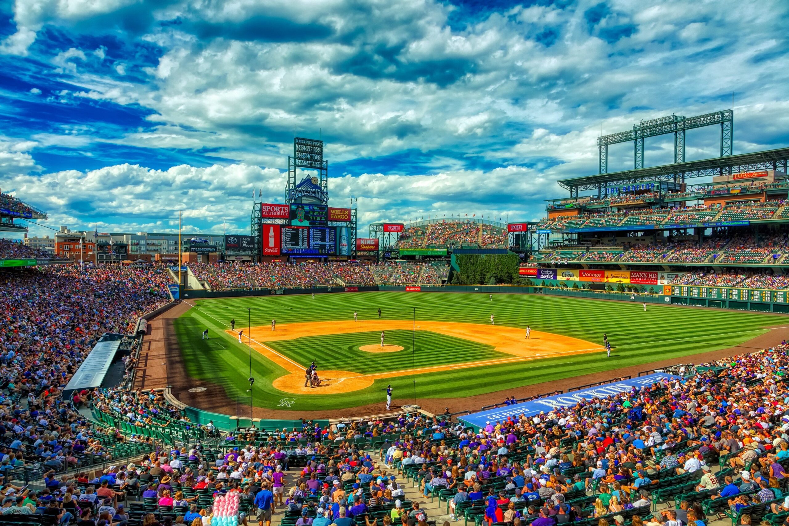 Coors Field Printed on Canvas, Denver skyline, Large Colorado Rockies Print, Rockies wall art, Canvas gifts, art, Baseball Colorado Rockies