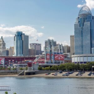 Great American Ballpark  Printed on Canvas, Cincinnati skyline, Large Cincinnati Reds Print, Cincinnati wall art, Canvas gifts, art