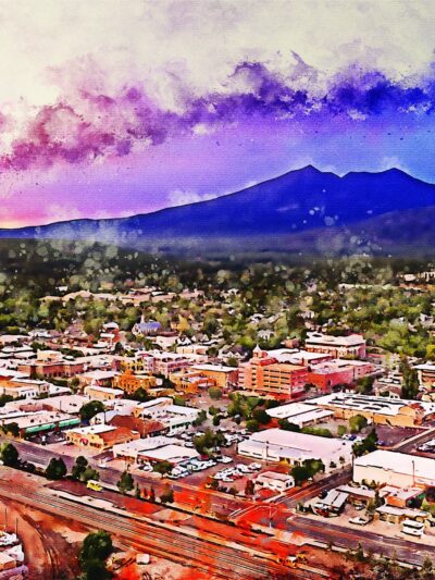 Flagstaff watercolor canvas, Flagstaff  watercolor Canvas Flagstaff wall Art, Flagstaff  watercolor wall art canvas, Flagstaff  wall art,