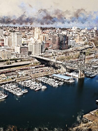 Tacoma watercolor canvas, Tacoma Washington watercolor Canvas  Canvas Tacoma Art, Tacoma wall art canvas, Tacoma  wall art,