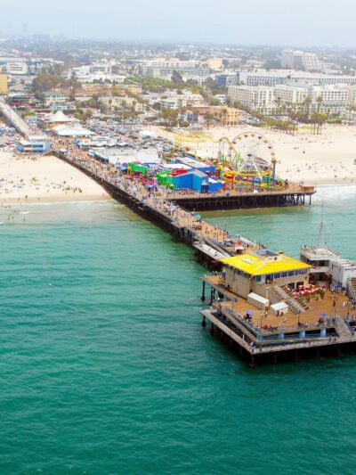 Santa Monica Pier California wall art canvas, California photo, Ferris Wheel wall art,  Southern California Beach