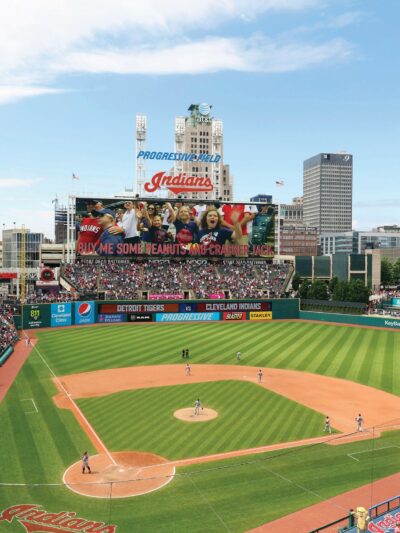Progressive Field Printed on Canvas, Cleveland Baseball skyline, Large Cleveland Indians Print, Cleveland wall art, Canvas gifts, art